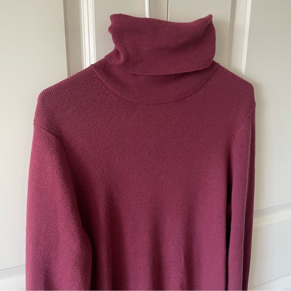 Aritzia Wilfred Rebecca Frosted Plum Purple Knit Turtleneck Long Sleeve Dress - Picture 5 of 13